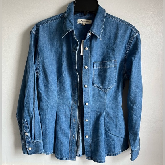 MADEWELL Denim Darted Button-Up Shirt - Picture 7 of 11